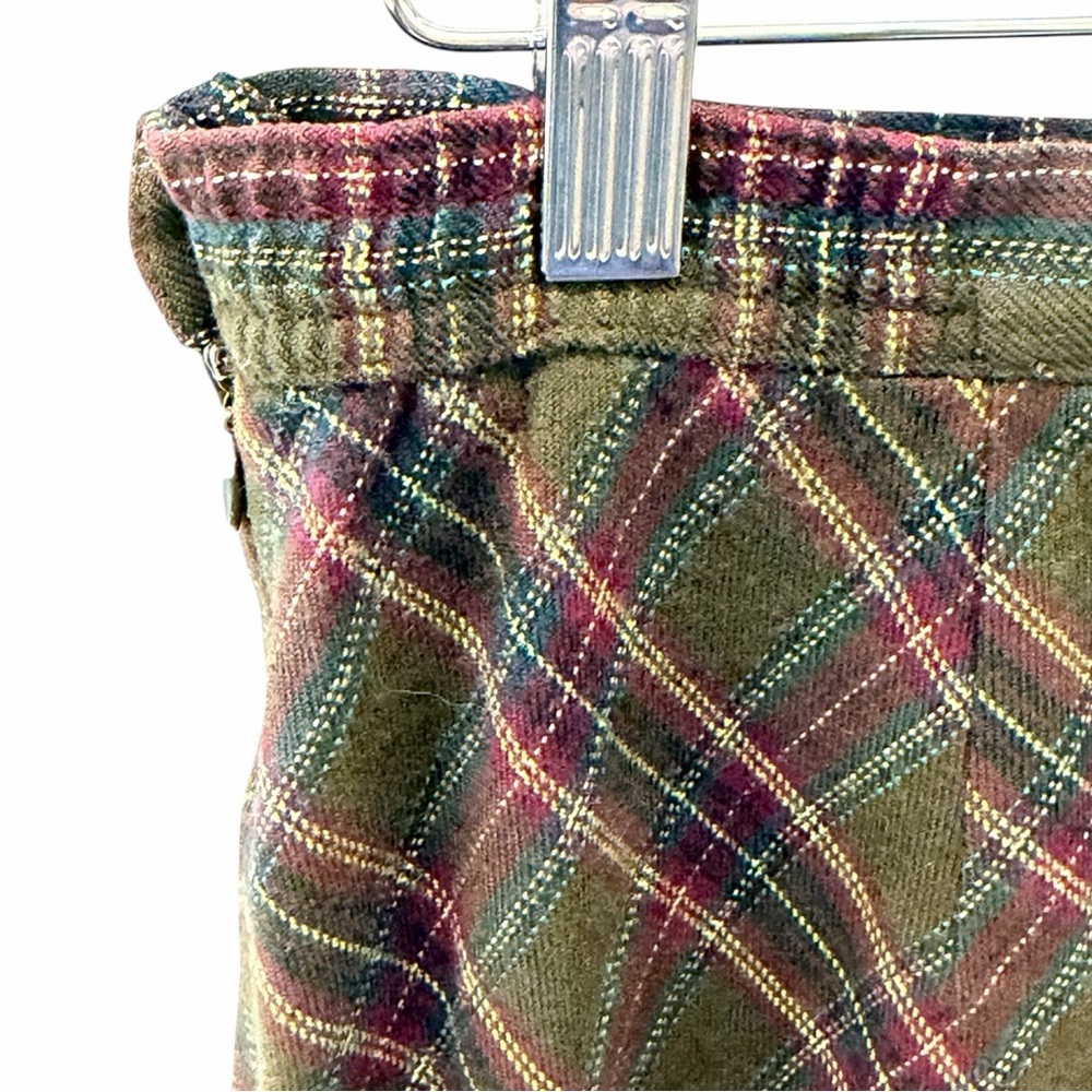 Vintage Sag Harbor Plaid Bias Cut Midi Skirt // Earthy Academia Grunge Vibe 12 - Picture 8 of 10
